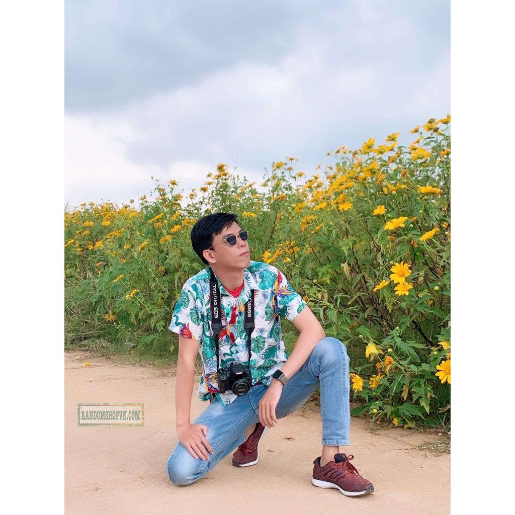 Áo sơ mi hawaii họa tiết hoa lá chim