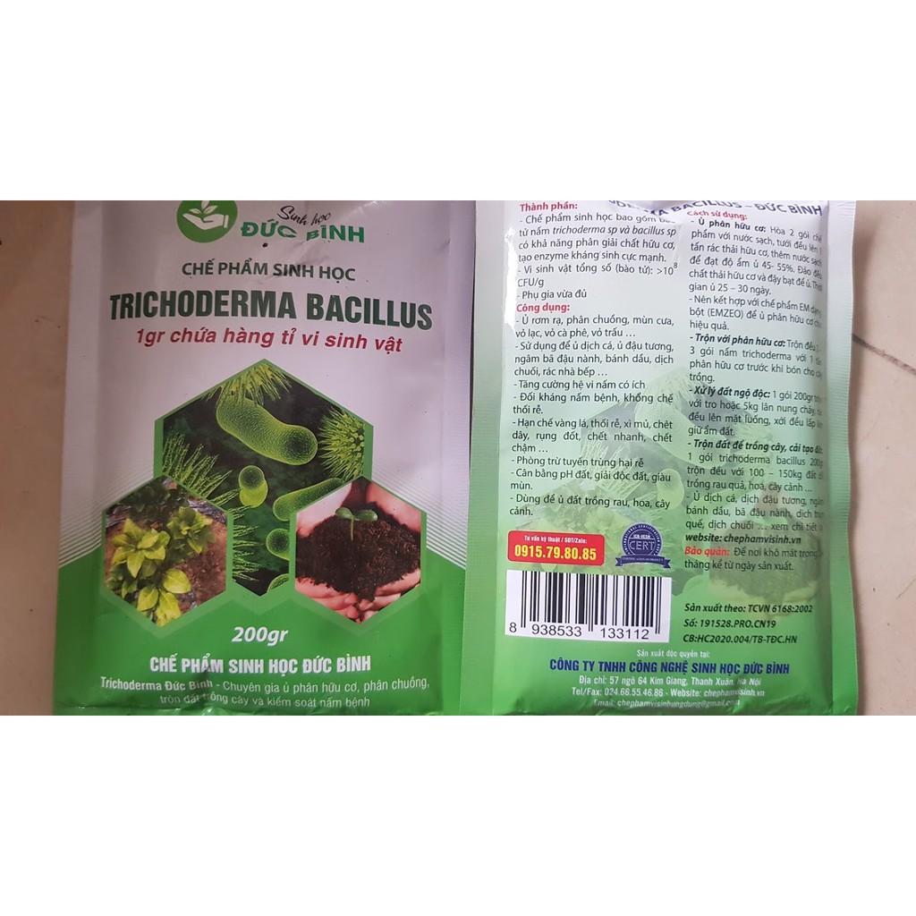 CHẾ PHẨM SINH HỌC TRICHODERMA ĐỨC BÌNH GÓI 200G - BỔ SUNG CÁC PHÂN BÓN CHO CÂY