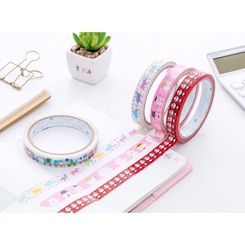 Cuộn Băng Dính Washi nhiều mẫu Dùng Trang Trí Tiện Dụng