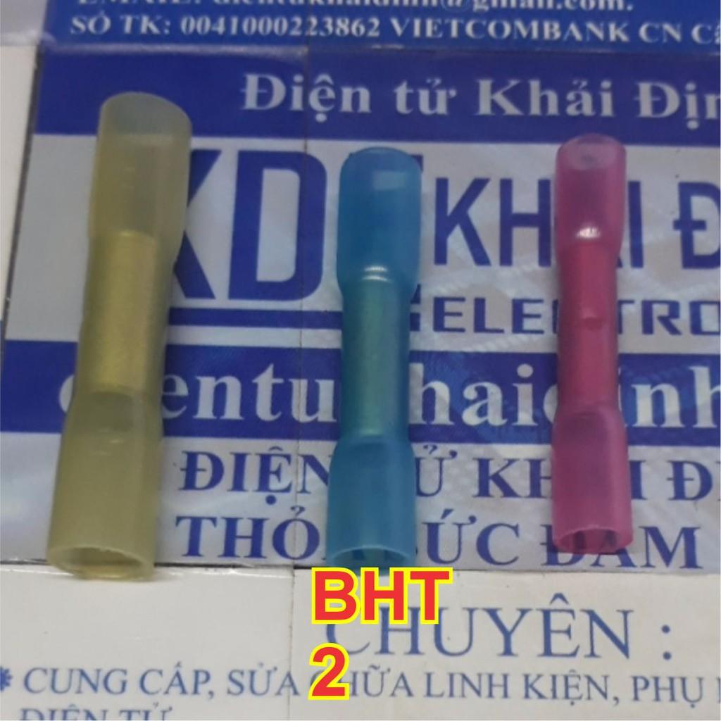 20 cái đầu nối, ống nối, cos nối dây, vỏ nhựa hơ nóng co nhiệt màu xanh dây 1.5-2.5mm2 BHT-2 kde4553