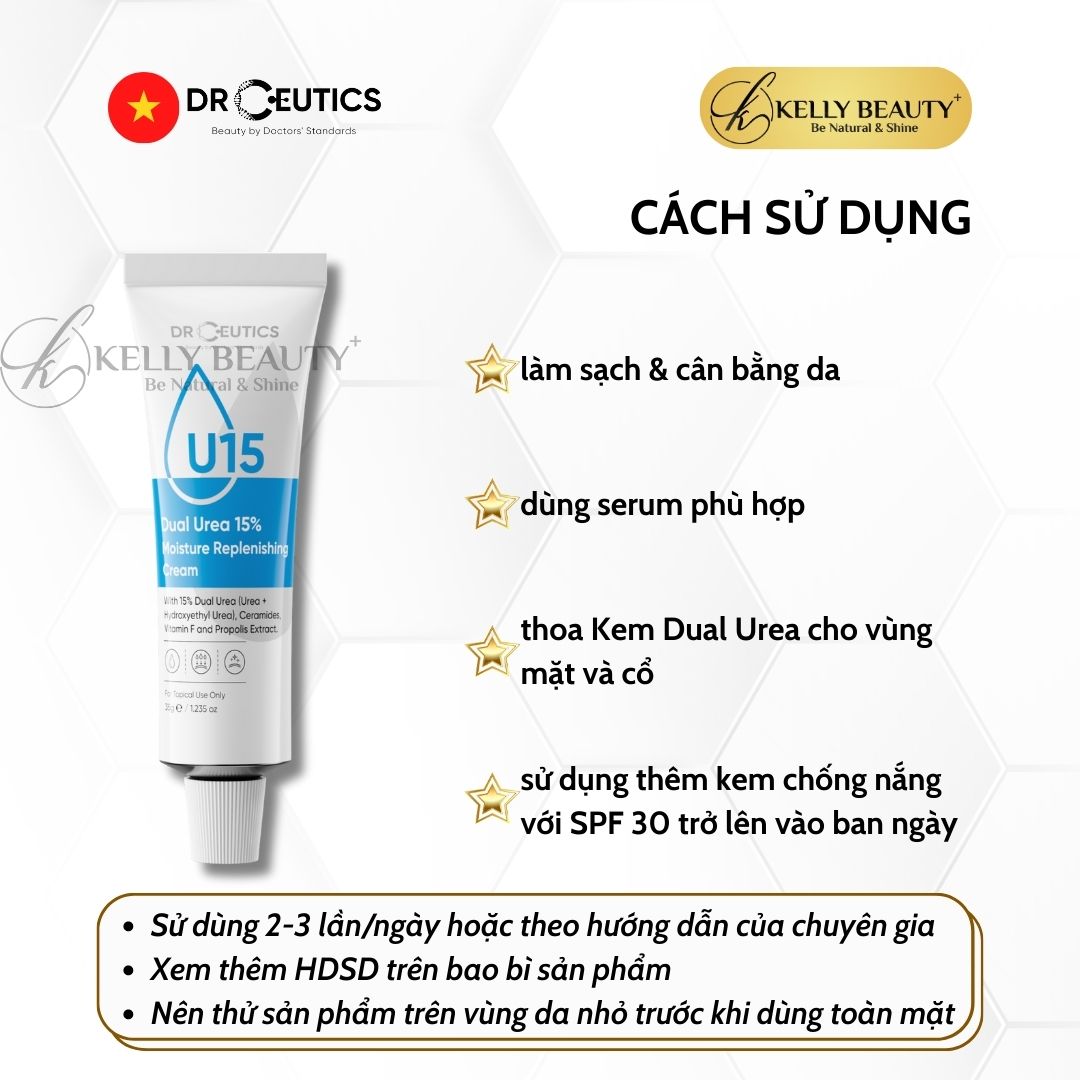 Kem Cấp Ẩm DrCeutics Dual Urea 15% Moisture Replenishing Cream - Giúp Da Căng Mịn, Phục Hồi Da Mỏng Đỏ - Kelly Beauty