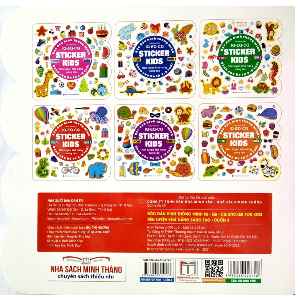 Bóc Dán Hình Thông Minh IQ - EQ - CQ - Sticker For Kids Cuốn 4