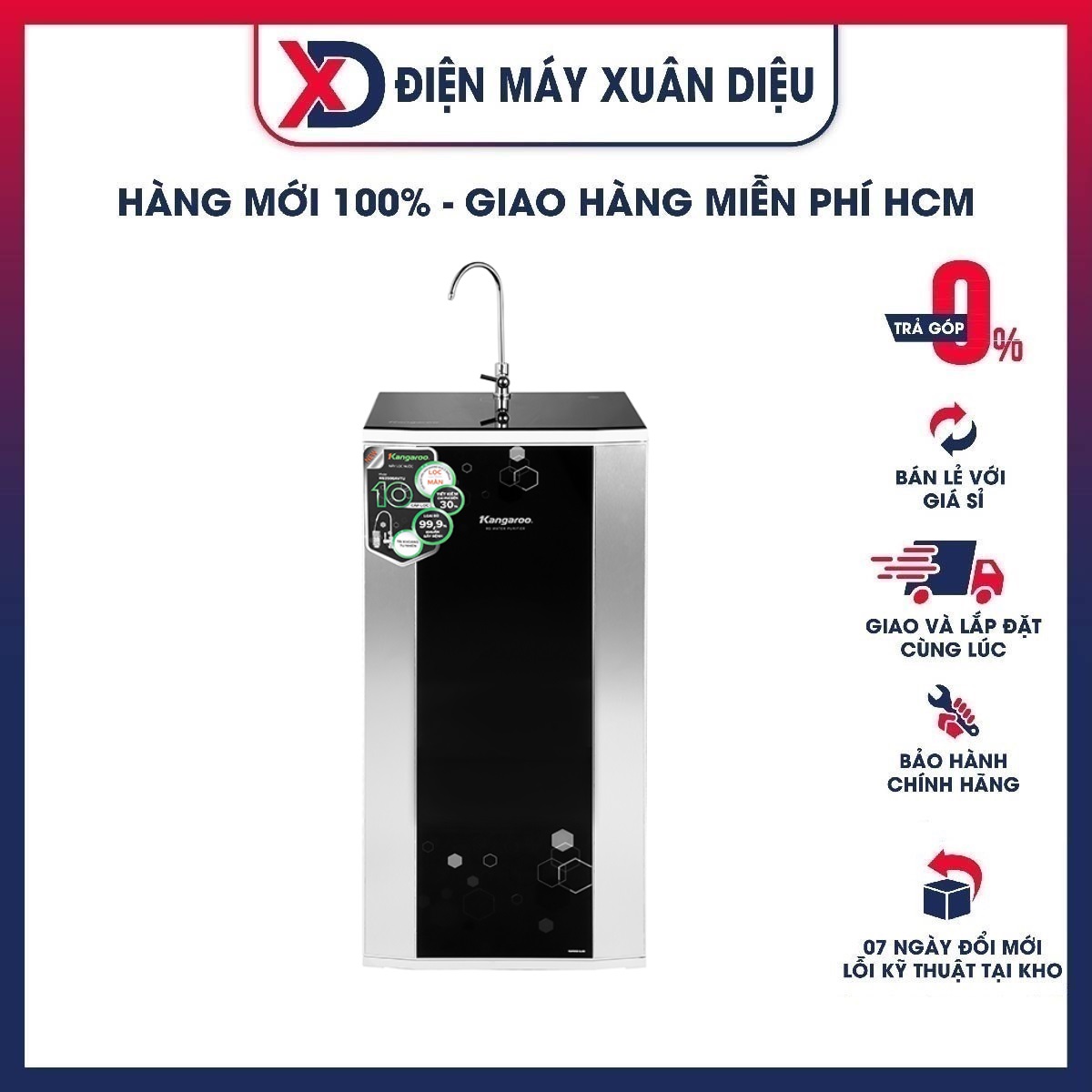 MÁY LỌC NƯỚC RO KANGAROO KG3500AVTU 8 LÍT , 10 LÕI - HÀNG CHÍNH HÃNG ( CHỈ GIAO HCM)