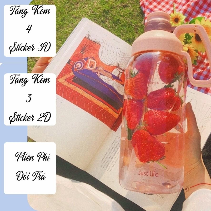 Bình Nước 1800ML , 1,8L. . Bình Đựng Nước Cao Cấp, Chai Nước Cute