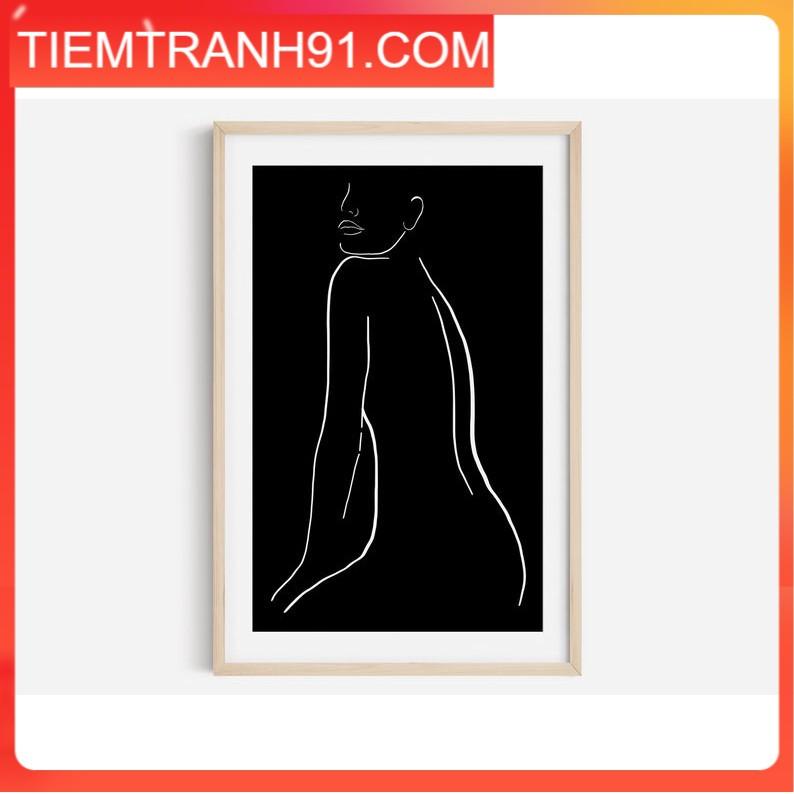 Tranh treo tường | Line art-Woman's Body Fine Line Print 33 , tranh canvas giá rẻ