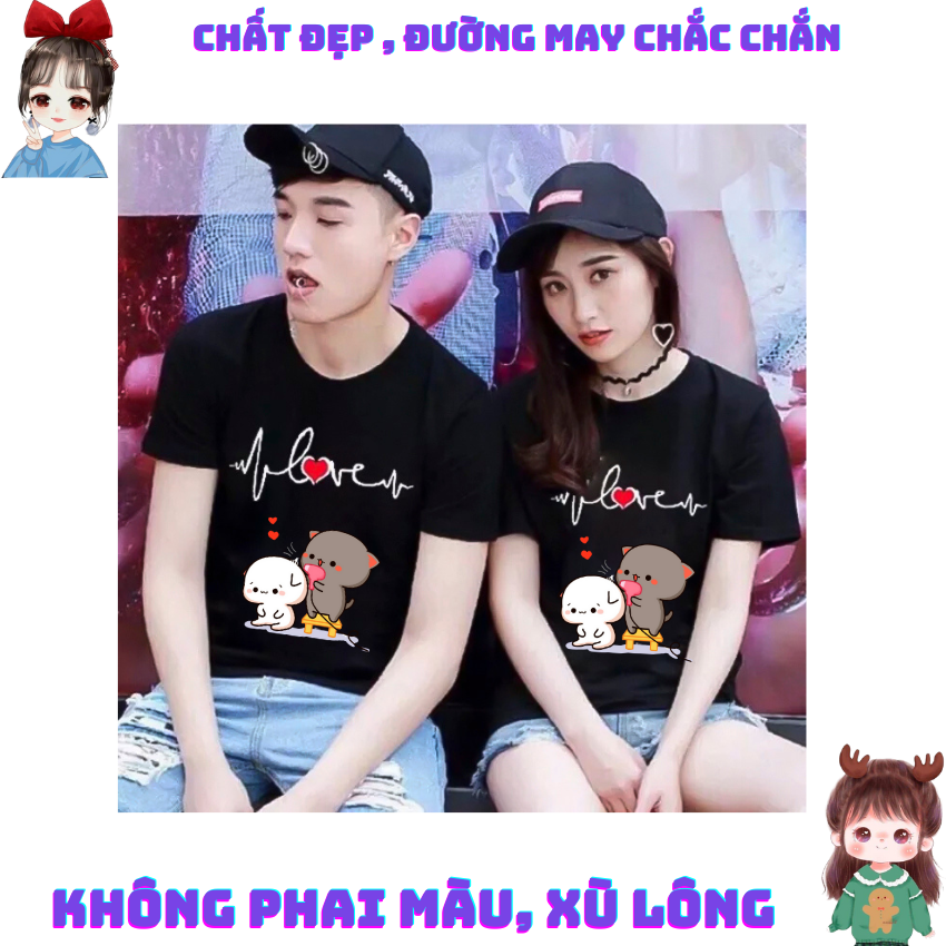 Áo Đôi Phông Rộng TT18, Áo Thun Nam Nữ In Nhịp Tim ý Nghĩa