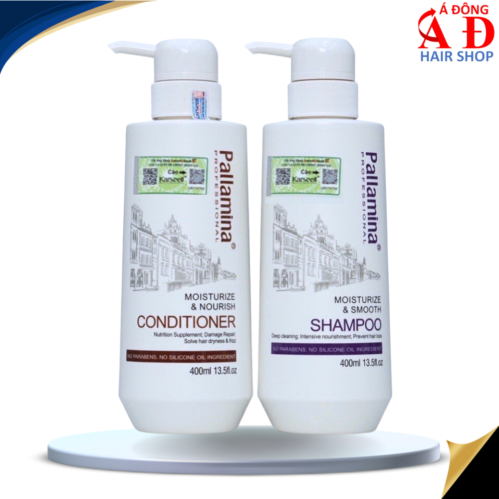 Bộ dầu gội xả Pallamina Collagen Keratin phục hồi siêu mượt tóc 400ml*2