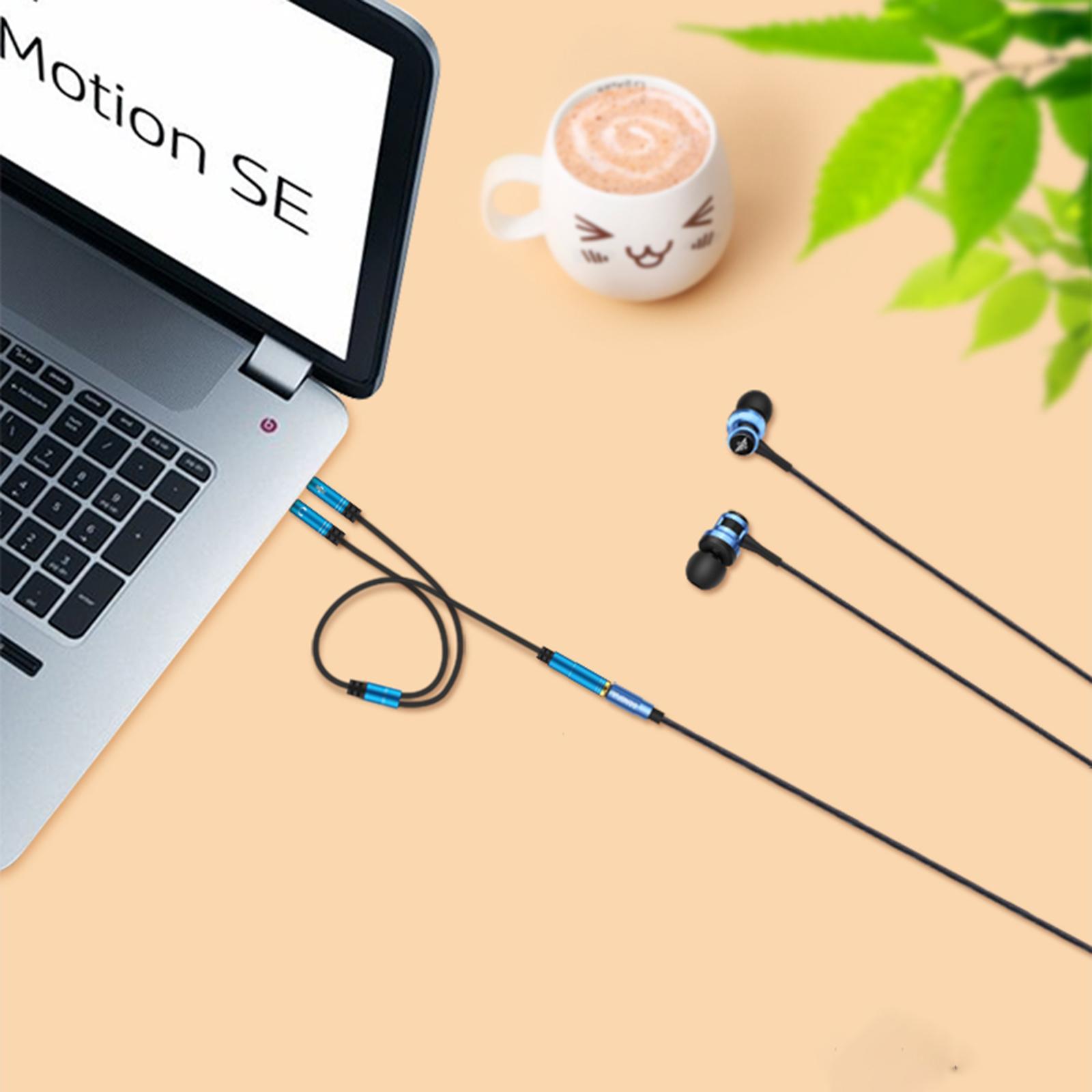 Splitter Audio Cable 0.3M Stereo Cables for Microphone PC