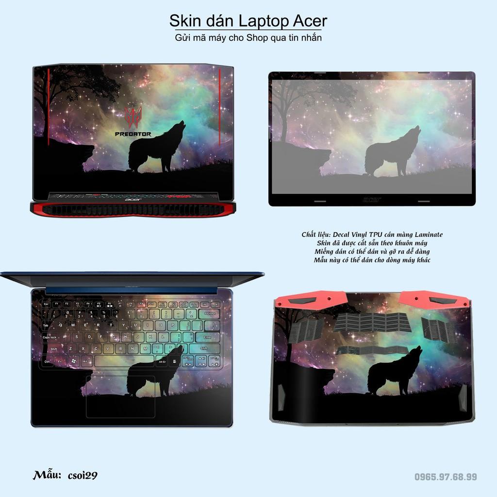 Skin dán Laptop Acer in hình sói tuyết (inbox mã máy cho Shop)