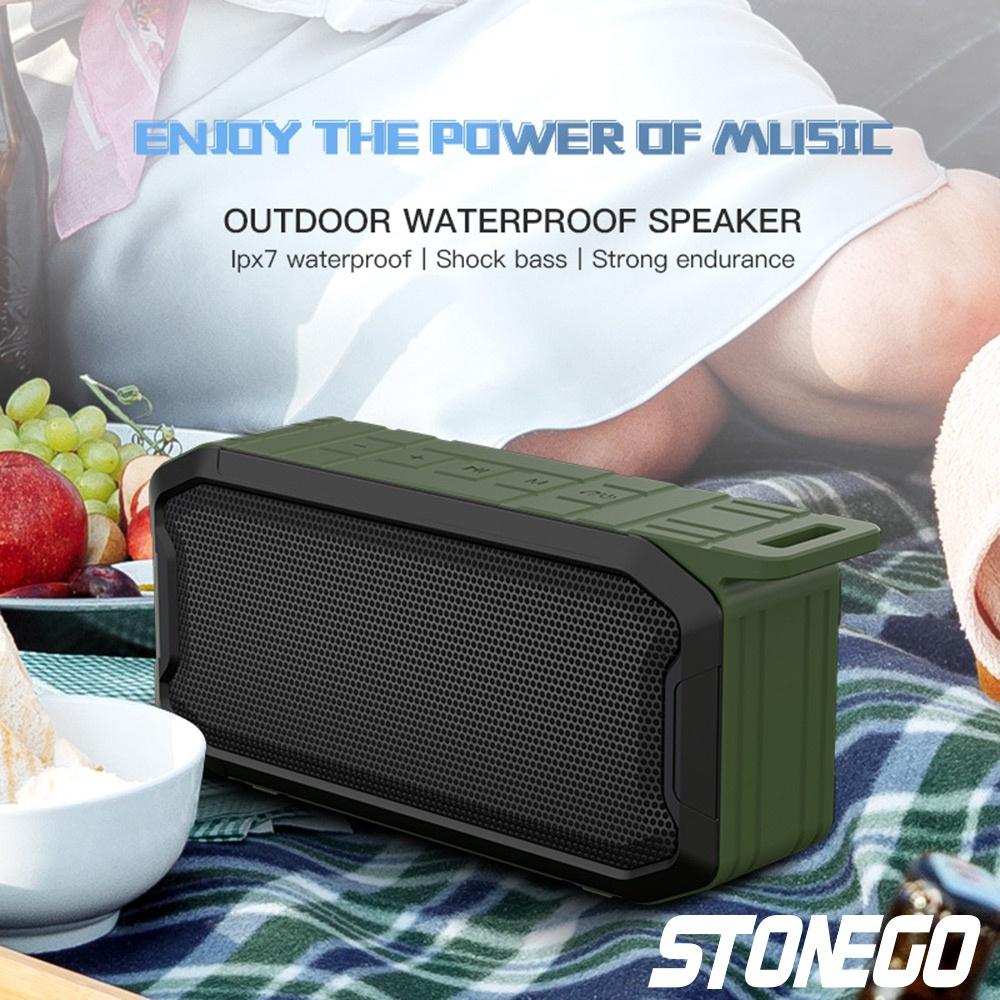 Stonego di động ngoài trời loa bluetooth công suất cao phụ không dây không dây máy nghe nhạc USB hỗ trợ Aux TF Color: Red