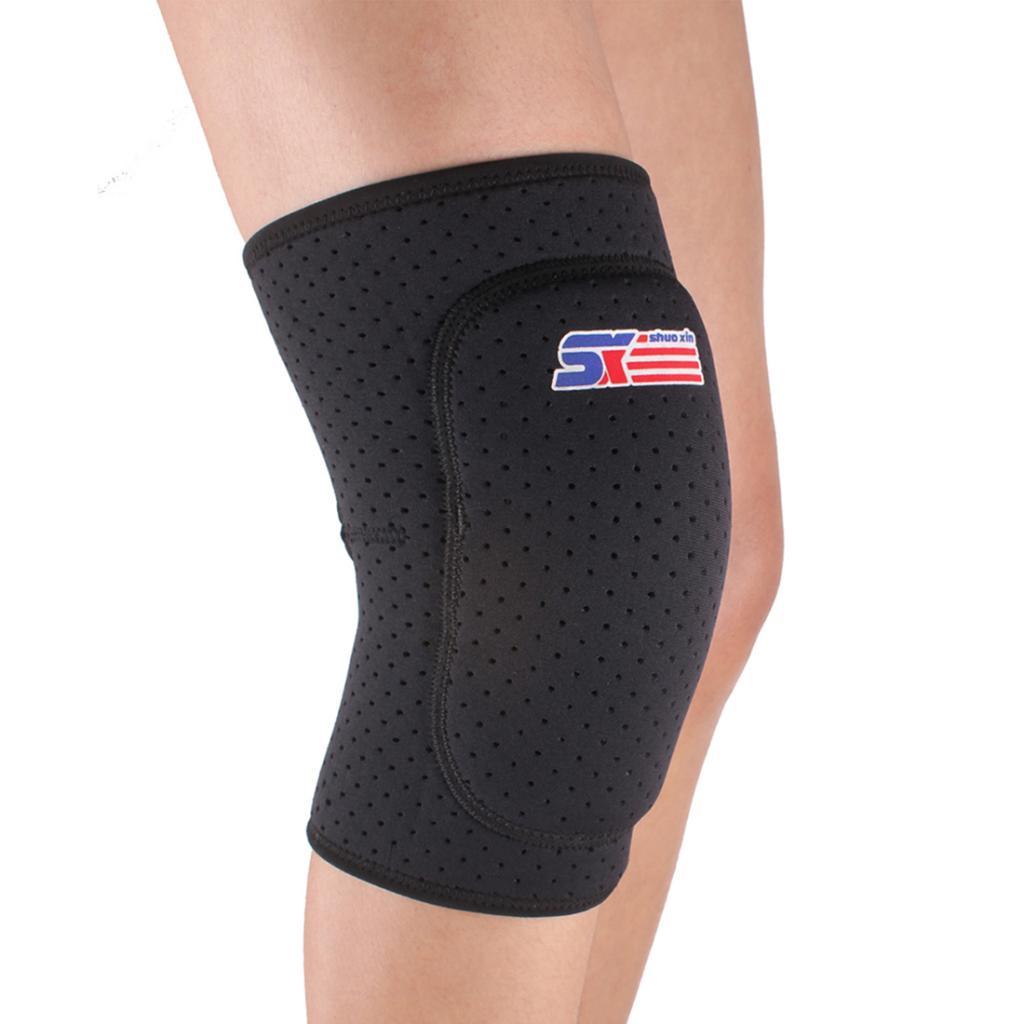 Black Knee Brace Compression Sleeve Patella Protector Pad Support Wrap