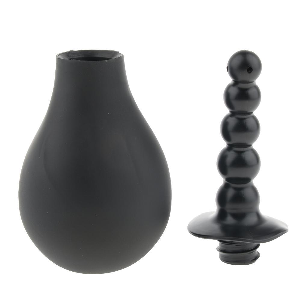 Unisex Silicone Beaded Enema Douche Bulb Anal Cleaner, Soft, Comfortable