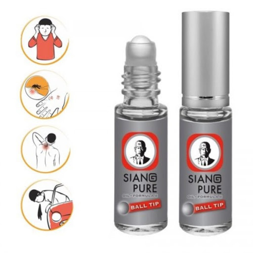 Dầu gió lăn Siang Pure 3cc ông già Thái Lan / Trắng , Vàng