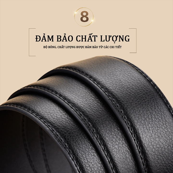 Dây Nịt Thắt Lưng - Dây Thắt Lưng da nam cao cấp D&D Fashion - Hai viền đen