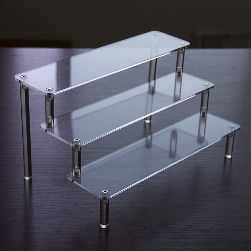 Kệ Đứng Phụ Kiện Nhà Bếp 3 Tầng Acrylic Trong Suốt Khay Bánh Đỡ Cho Trang Trí Và Lưu Trữ Màn Hình Hiển Thị