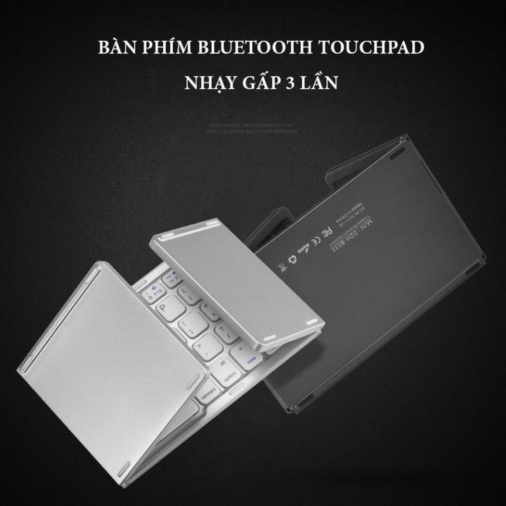 Bàn phím Bluetooth có Touchpad xếp gọn (IOS/Android/win/mac..) (Màu Bạc | Đen ) - The Royal's Furniture