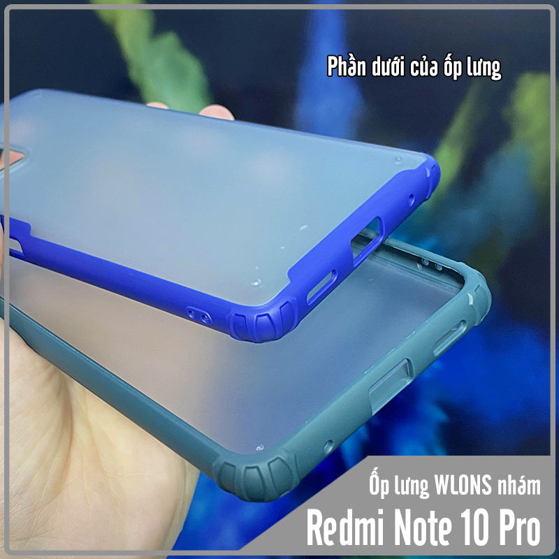 Ốp lưng chống sốc cho Xiaomi Redmi Note 10 Pro nhám viền màu