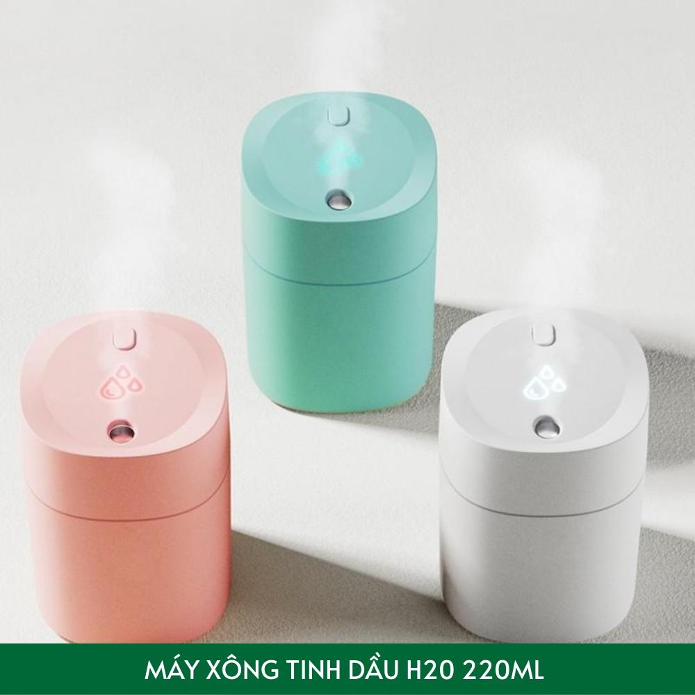 Máy tạo độ ẩm phun sương mini máy khuếch tán tinh dầu toả hương thơm cho phòng ngủ HUMIDIFIER 220ML, đèn Led