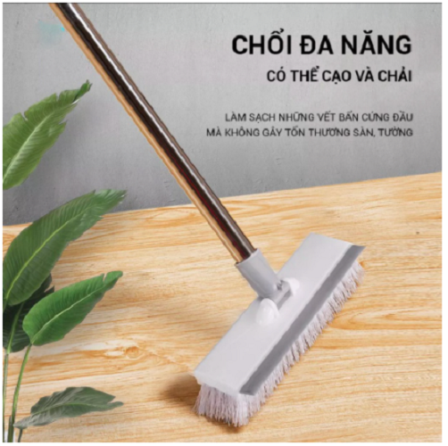 Chổi Cọ Nhà Tắm, Cọ Sàn, Gạt Kính Cán Dài 2 In 1 Siêu Đa Năng