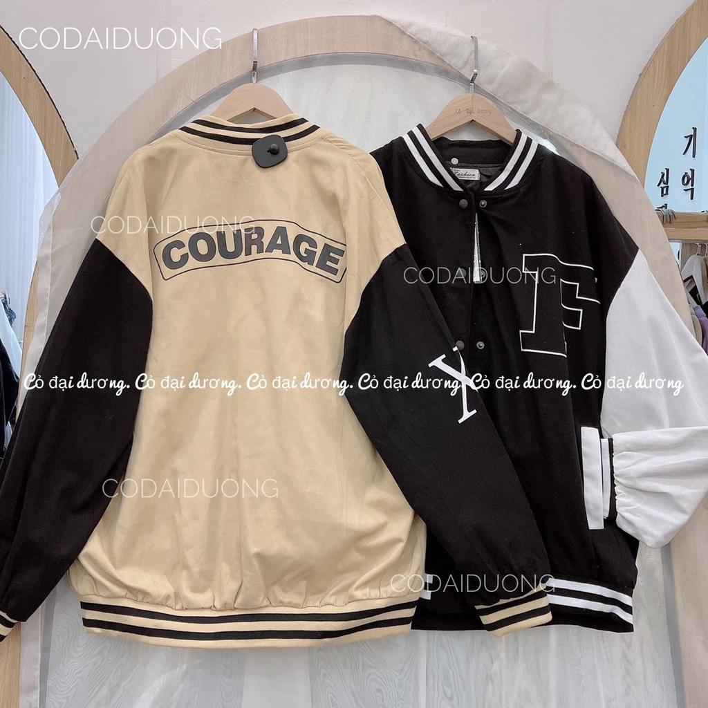 Hình ảnh Áo khoác dù bomber cúc bấm 2 lớp in logo COURAGE khoác ngoài mùa hè rẻ đẹp