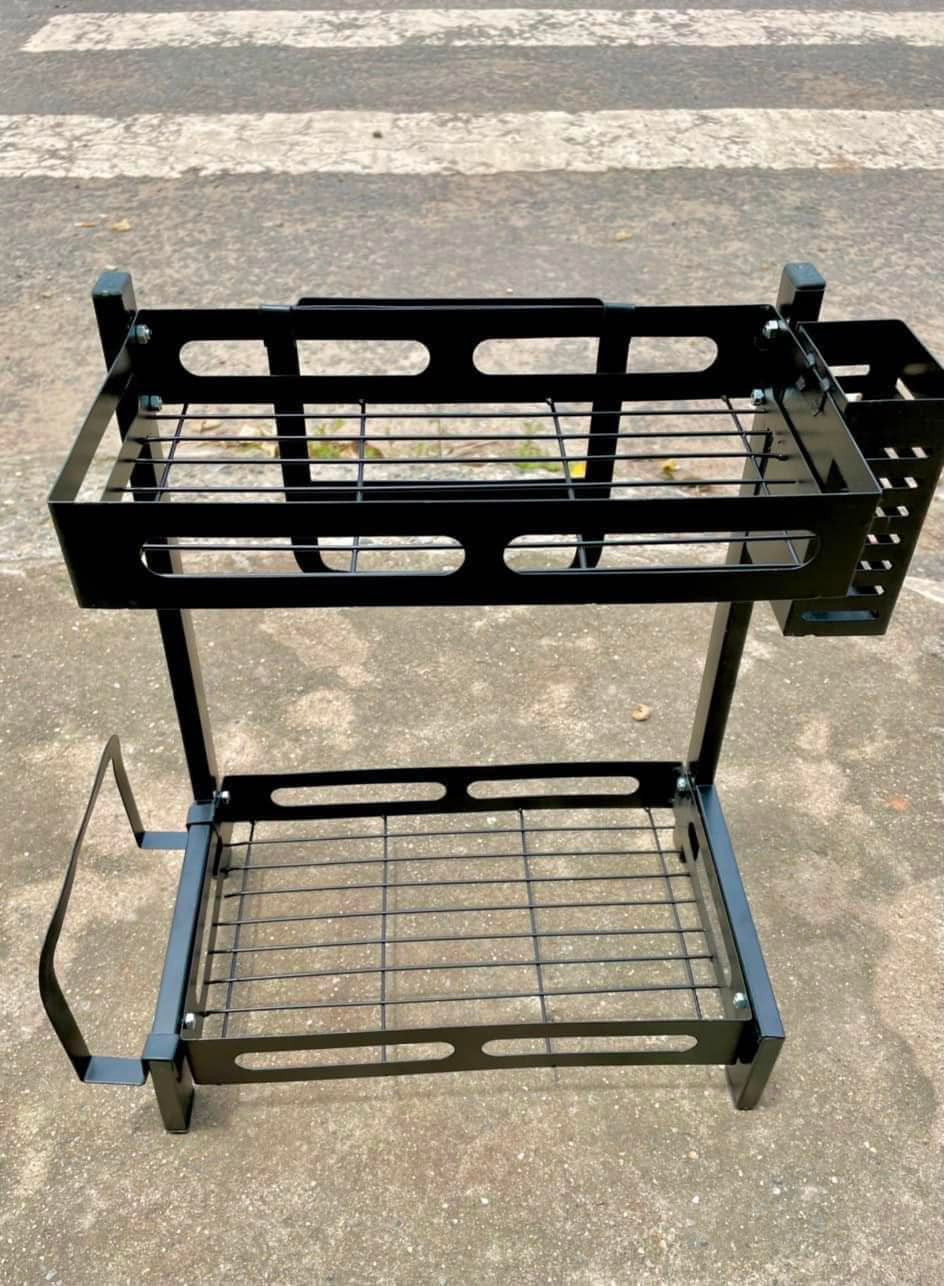 Kệ gia vị 2 tầng, đa năng, sơn tĩnh điện
