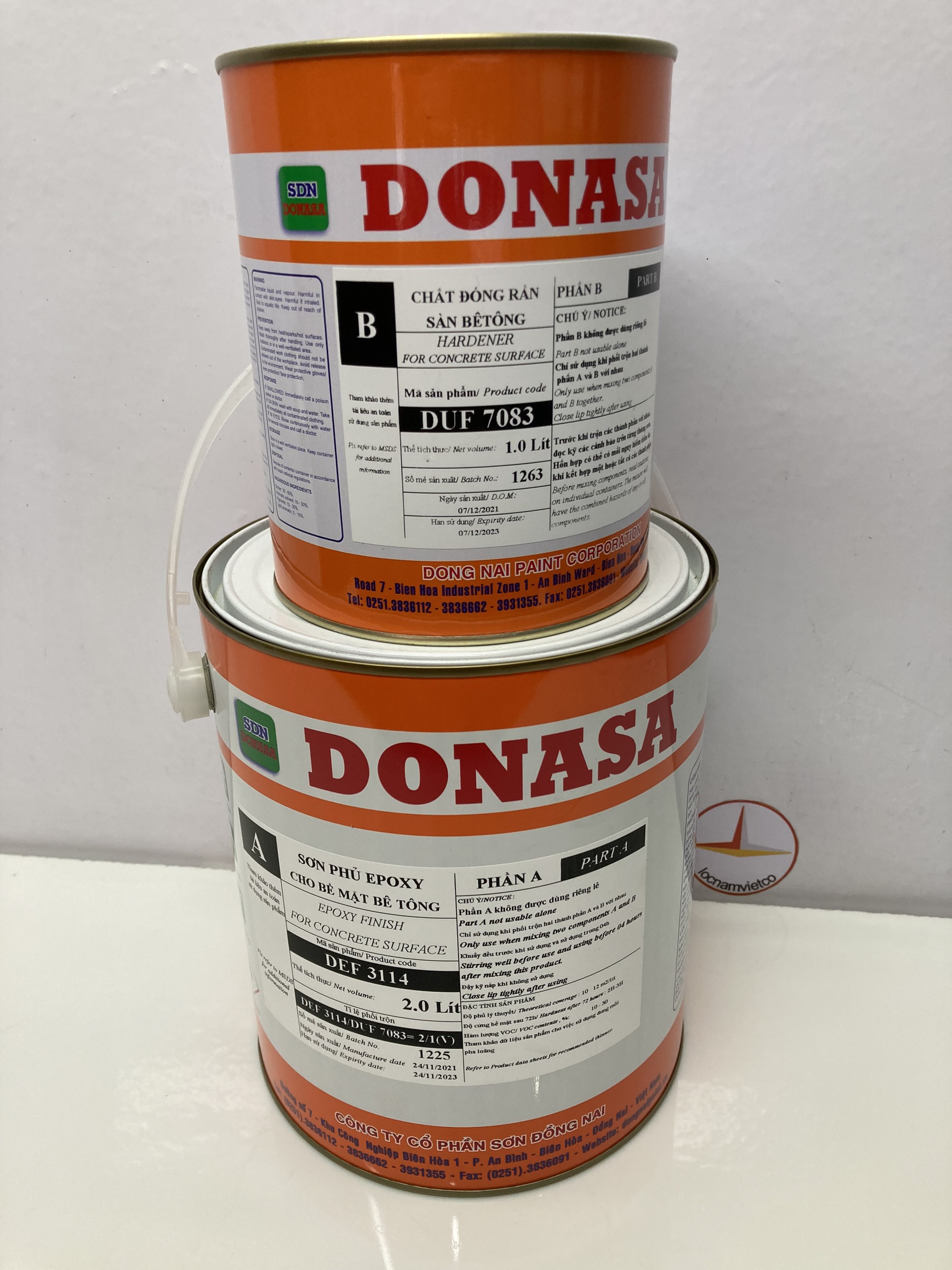 Sơn sàn bê tông Donasa /Floor coating Paint màu xám bạc DEF 3114 3L