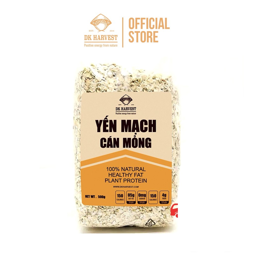 Yến mạch nguyên hạt cán mỏng DK Harvset nhập khẩu ÚC - Thích hợp cho bé ăn dặm từ 6 tháng tuổi - Túi 500g