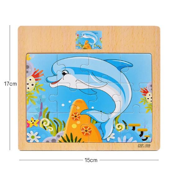 Đồ chơi tranh xếp hình gỗ 12 miếng puzzle cho bé - Đồ chơi giáo dục cho bé