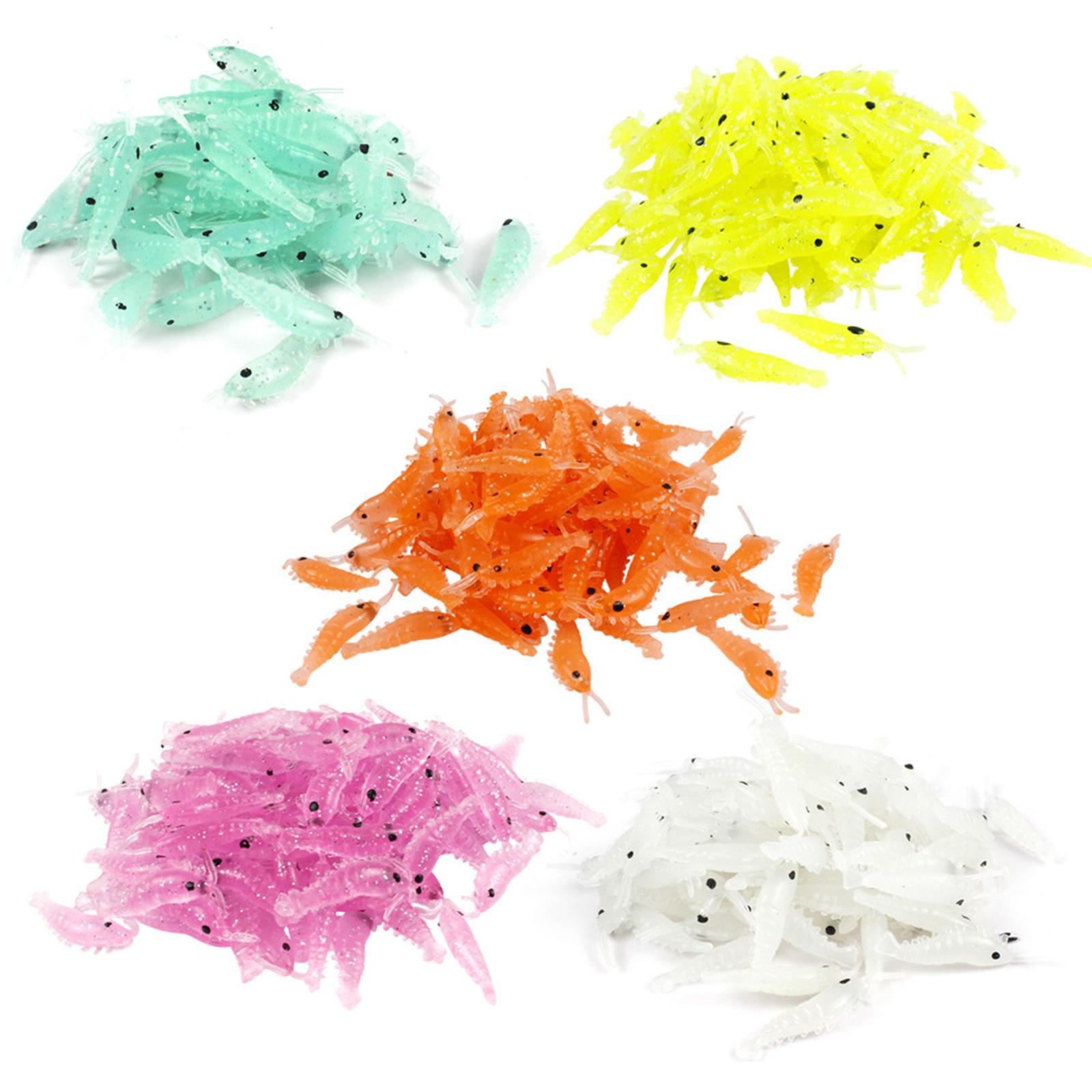 Soft Silicone Shrimp Lures Set 3cm Artificial Worm Fishing Baits Freshwater for Salmon