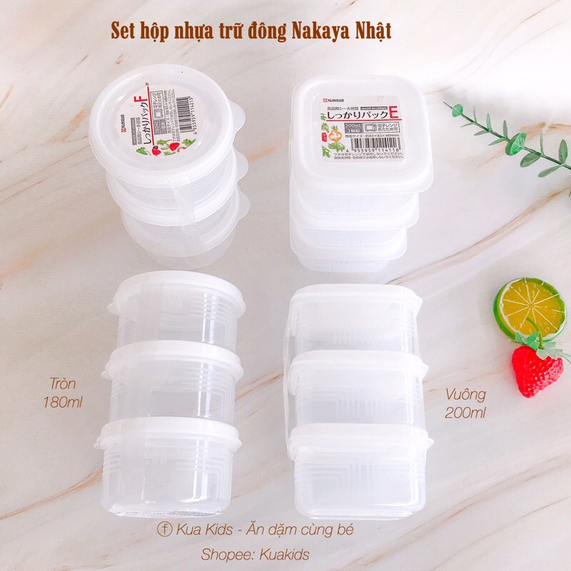 Bộ 3 chiếc hộp thực phẩm Nakaya tròn 180ml hàng nội địa Nhật Bản