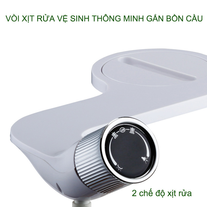 Vòi xịt nước vệ sinh thông minh gắn bồn cầu, loại 2 đầu xịt, kèm phụ kiện (X2T)
