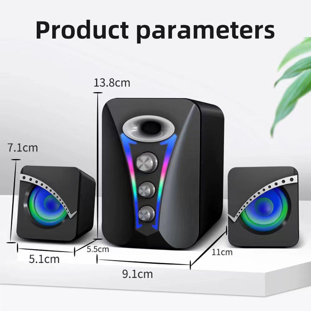 Âm thanh mát mẻ chất lượng cao Bluetooth loa có dây cao với micrô và phù hợp cho máy tính để bàn và máy tính xách tay Color: Bluetooth