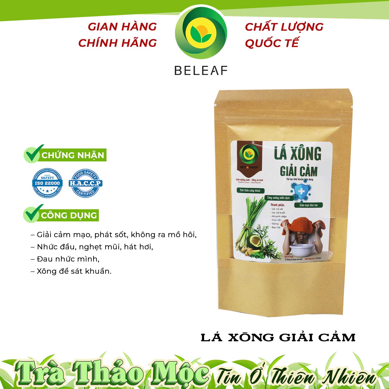 Lá Xông Giải Cảm – Gói Xông Giải Cảm Tiện Lợi Beleaf