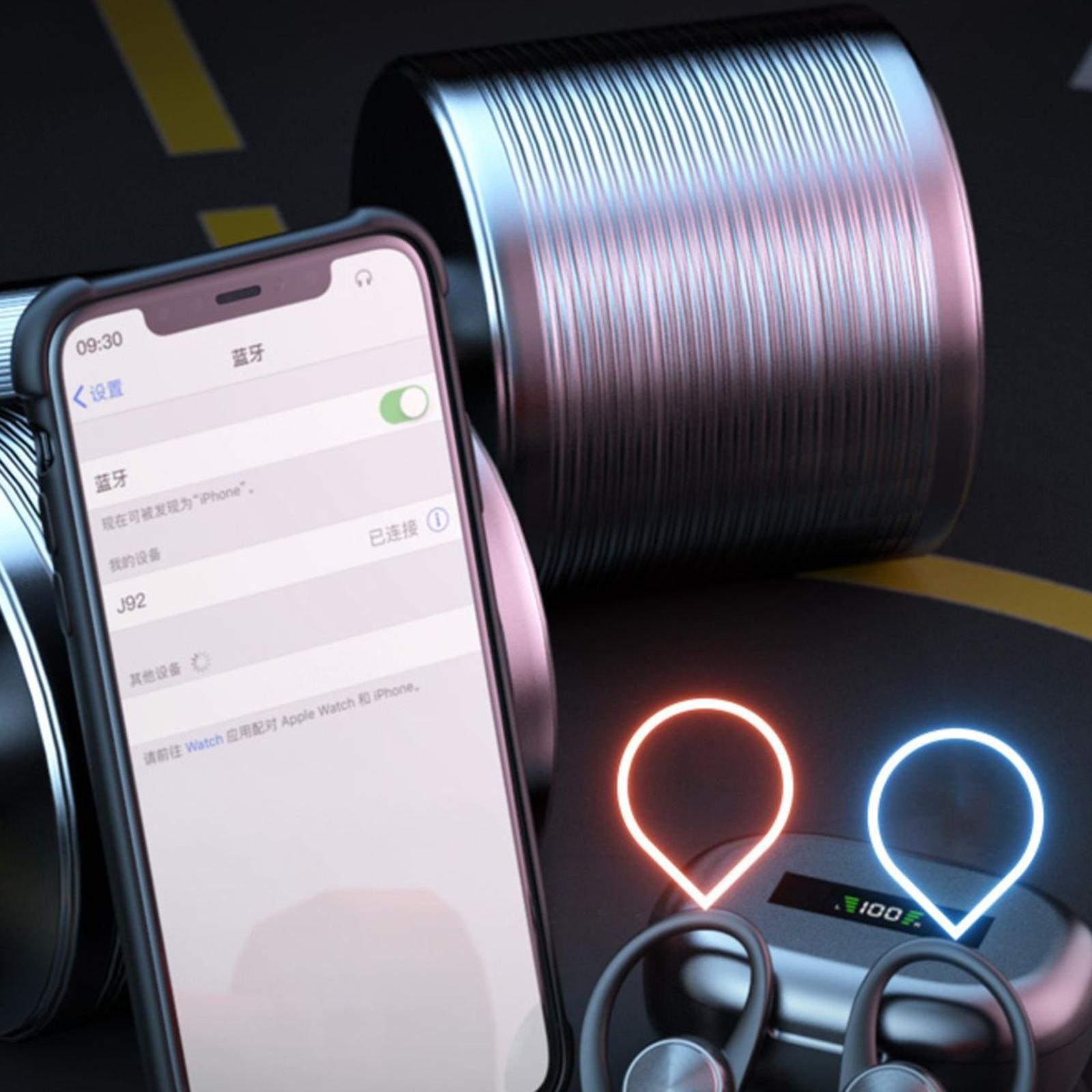 2 Pieces Earhook Bluetooth 5.0 Earphone for Driving LED Battery Display