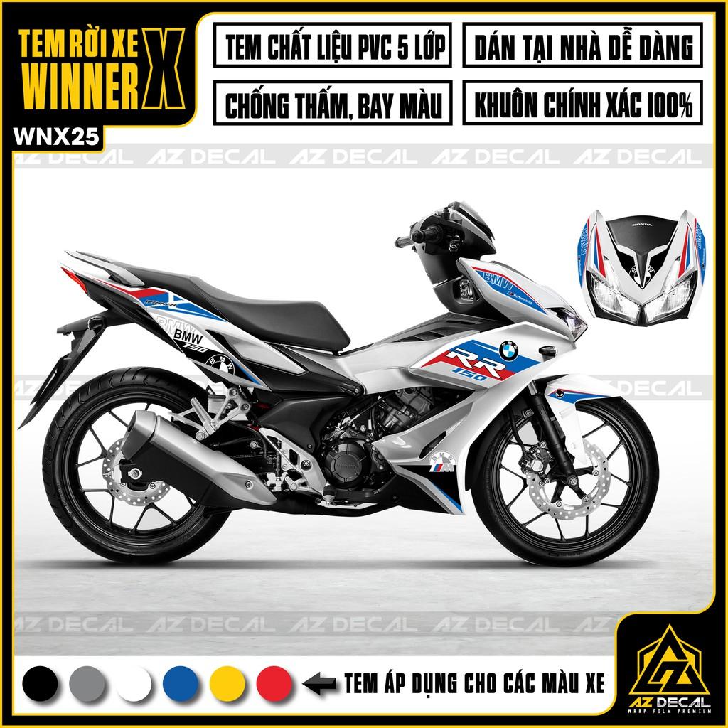 Tem Rời Xe Winner X Mẫu BMW RR | WNX25 | Decal Chế Xe Máy Chống Nước, Chống Bay Màu, Cắt CNC Khuôn Sẵn