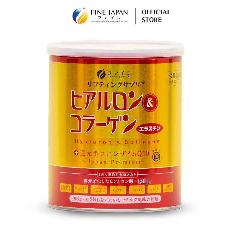 Bột uống Hyaluron & Collagen FINE JAPAN hạn chế lão hóa da, giúp mịn và trắng da 196g