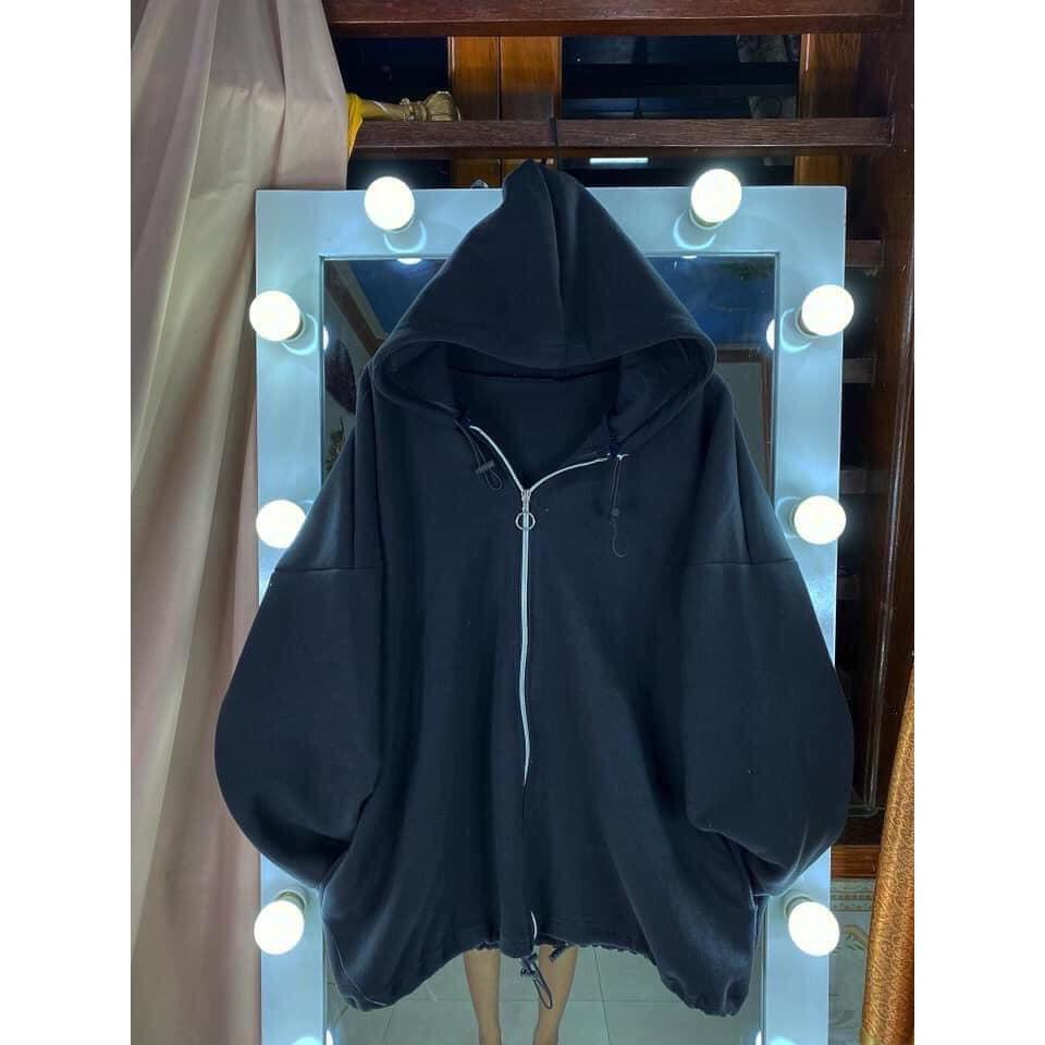 Áo khoác nỉ có mũ - ÁO HOODIE KHÓA KÉO DÂY RÚT freesize form rộng nam nữ unisex mặc cặp - couple TRƠN