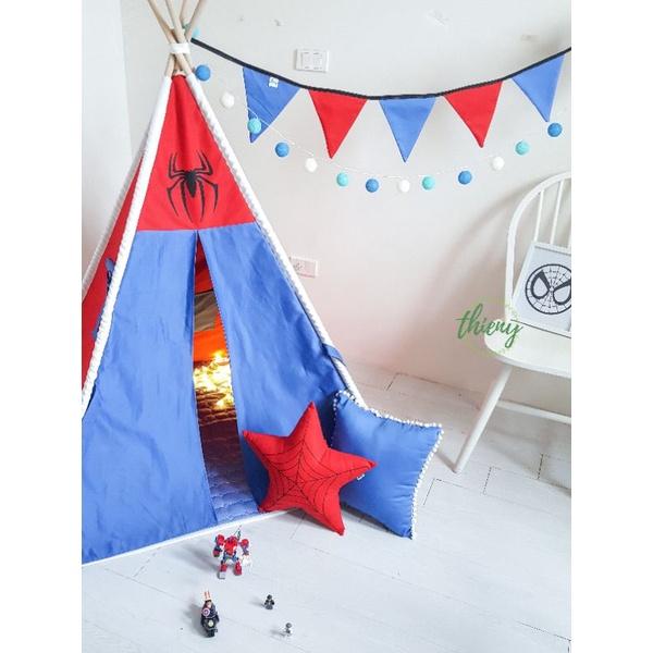 Gối sao vẽ Spider Man Người Nhện cho bé đẹp cao cấp 100% cotton Gối đã nhồi bông Chất liệu an toàn cho bé Ảnh shop chụp