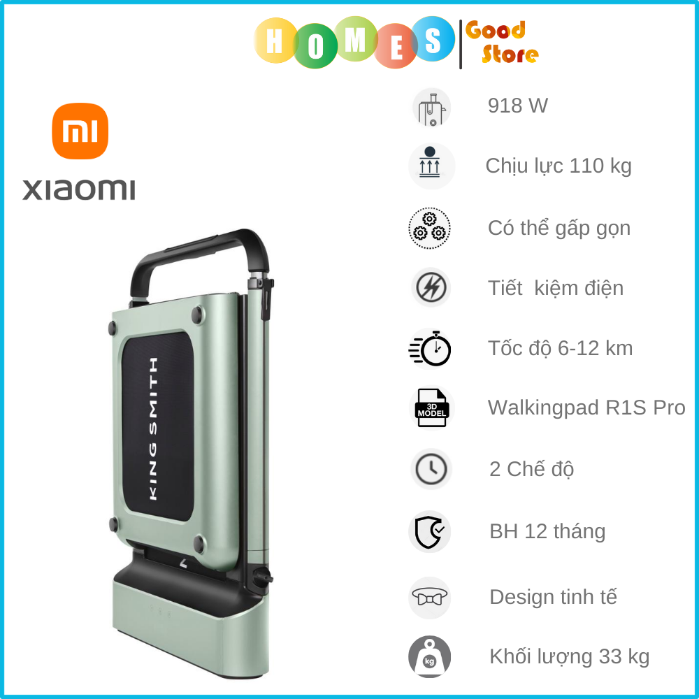 Máy Chạy Bộ Gấp Gọn Xiaomi KingSmith Walkingpad R2 Gấp Gọn Gồm 2 Chế Độ Chạy Có Kết Nối App Công Suất 918 W - Hàng Chính Hãng