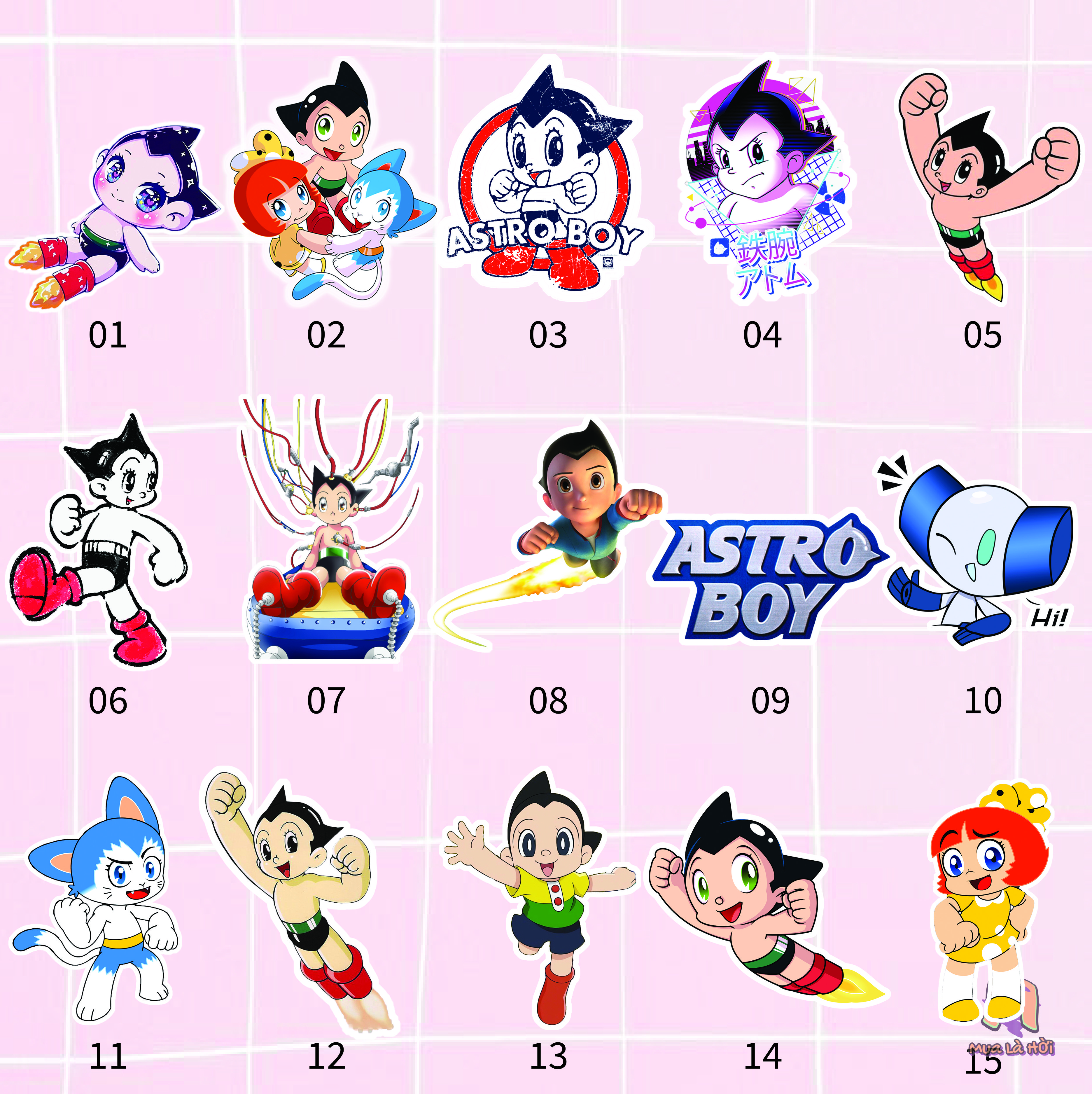 Miếng dán Stickers chủ đề Atom – Cậu bé tay sắt