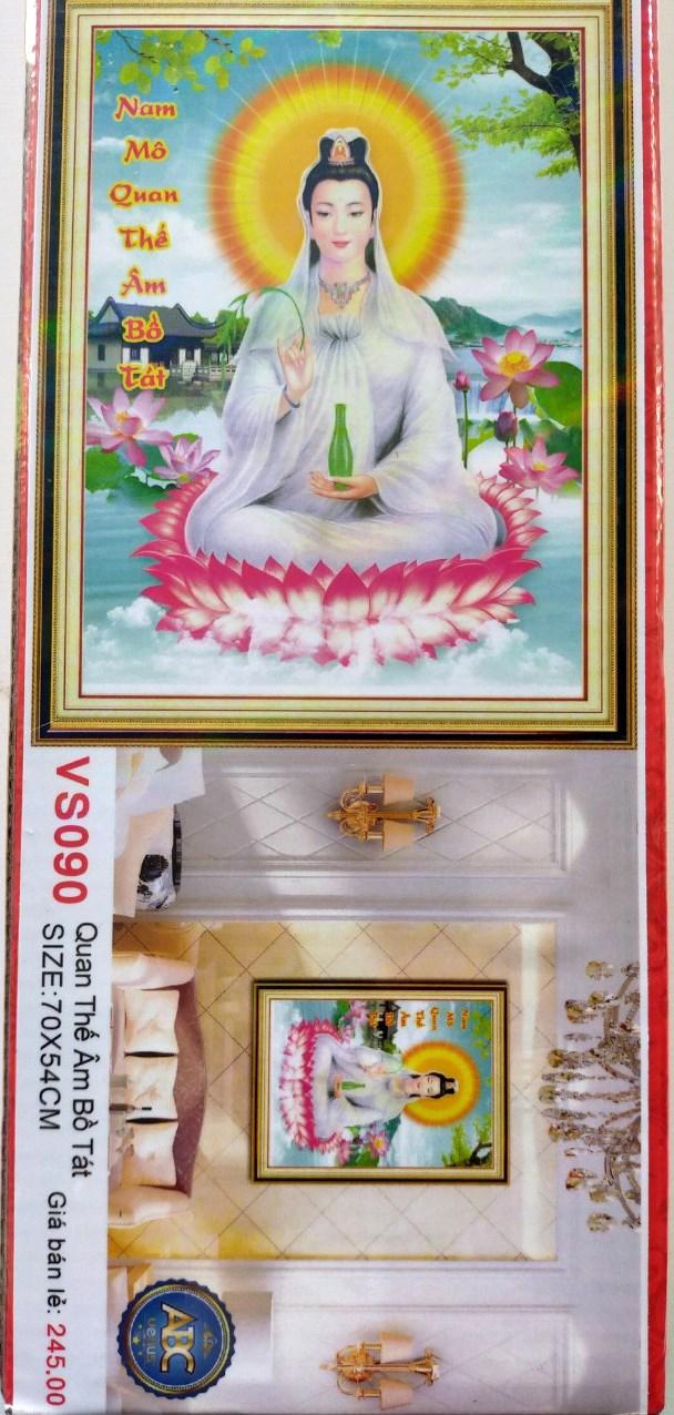Tranh đính đá quán thế âm bồ tát VS090 - 70 x 54 cm - chưa đính