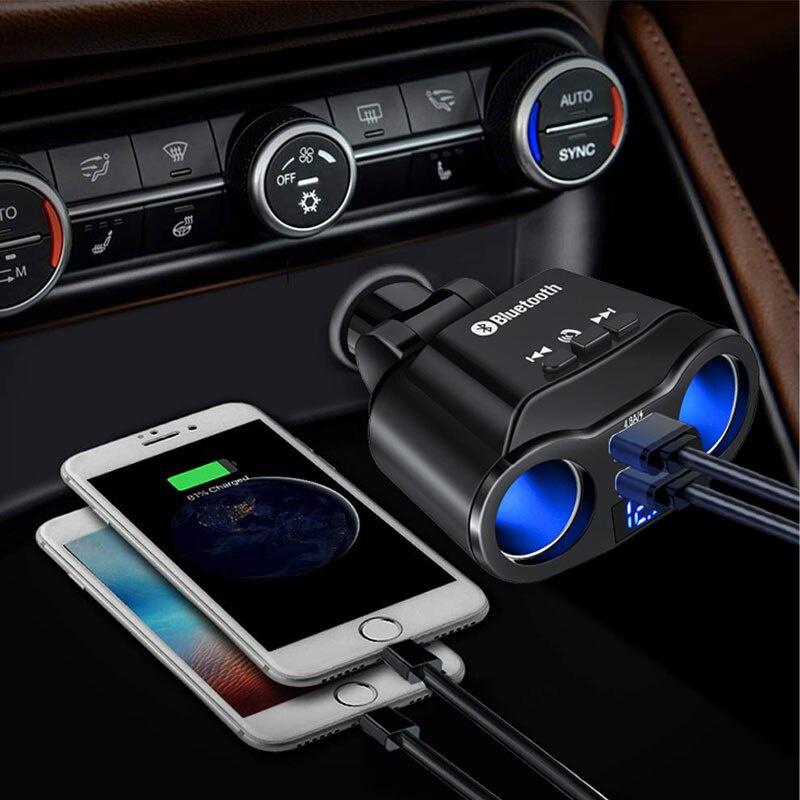 Tẩu Sạc Điện Thoại USB Qc3.0 Bluetooth 5.0 Rảnh Tay MP3 4.8A 12V Cho Xe Hơi