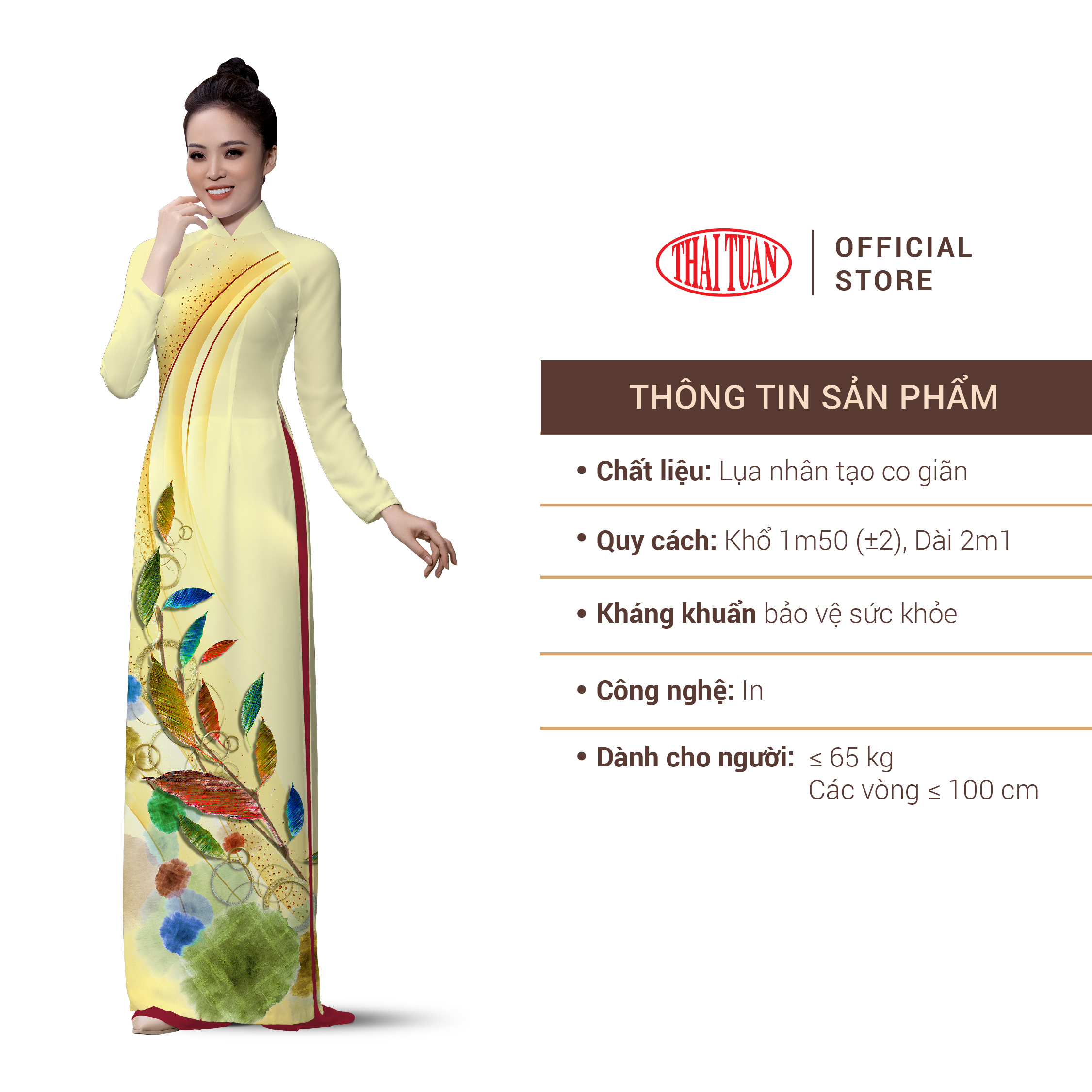 Vải Áo Dài In Họa Tiết Kháng Khuẩn Khổ 1m50 Dài 2m1 | ASBR533MCAI003DG5HIAAZA