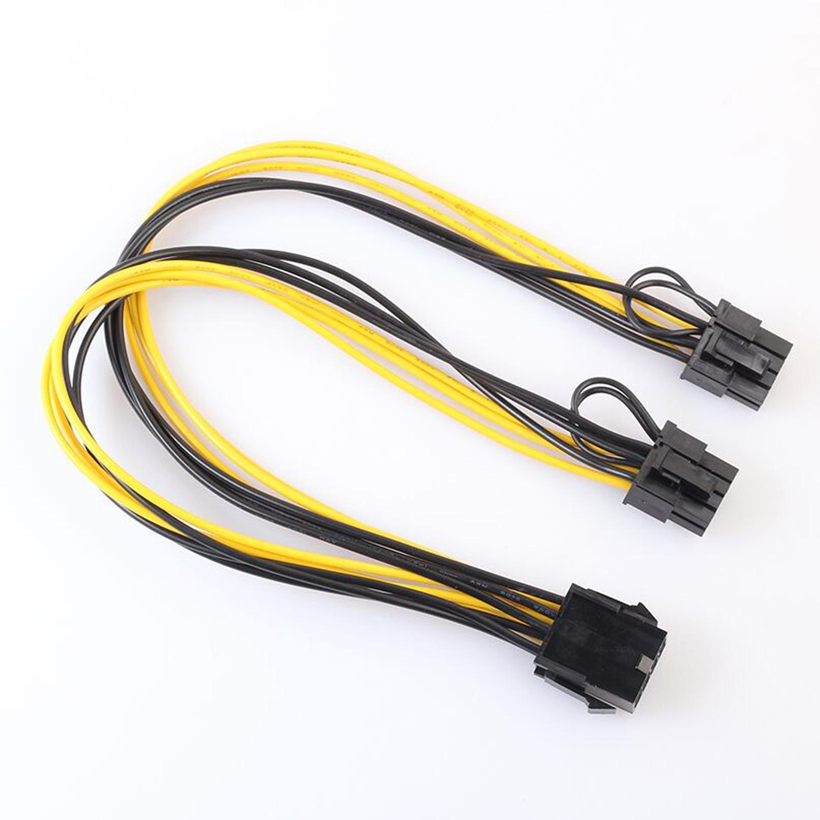 Splitter 11.8inch Extention 8-Pin to Dual 8-Pin  Power Supply Cable PCI Express