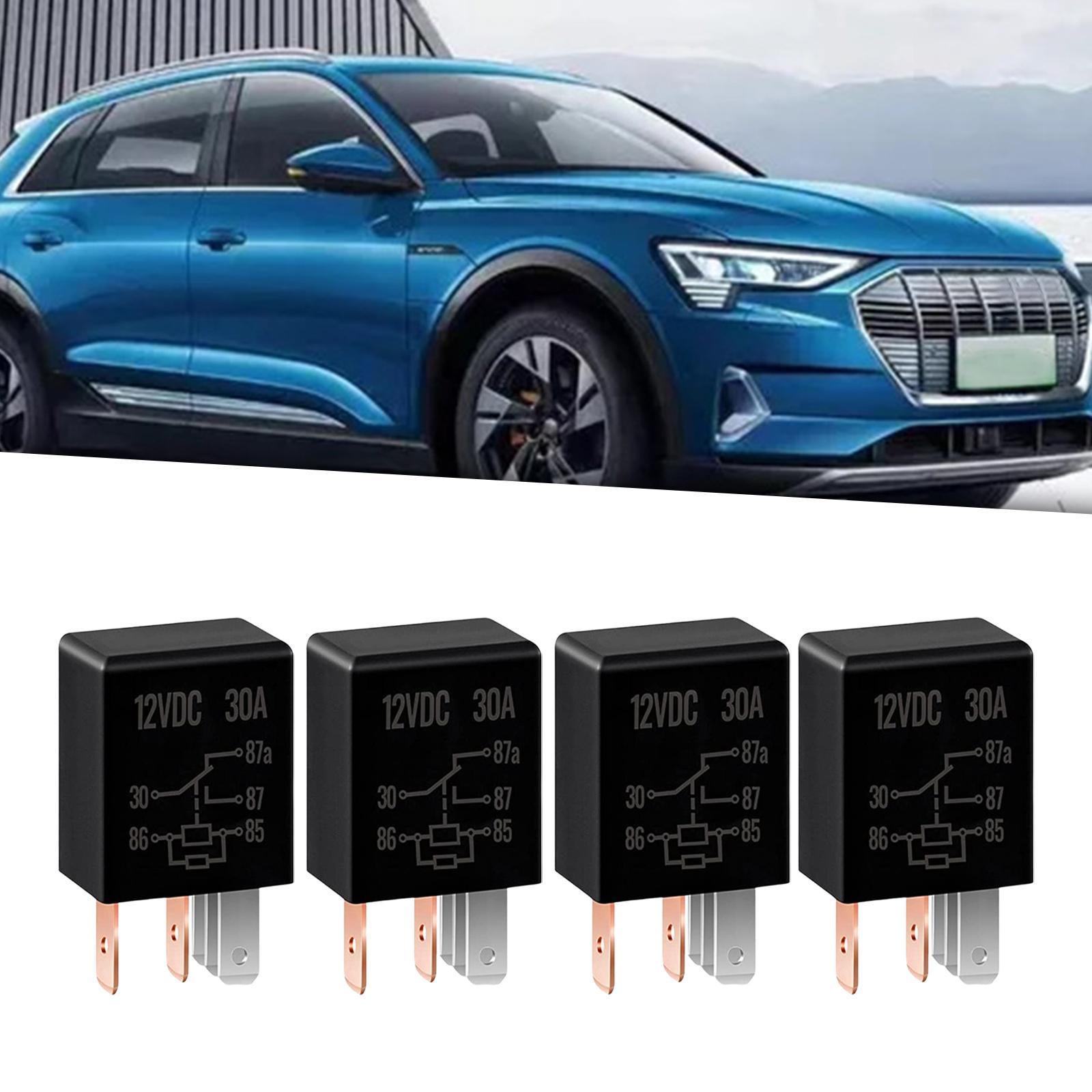 4 Pieces Automotive Relay 5 Pin 12V 30A Practical Professional Multi Purpose