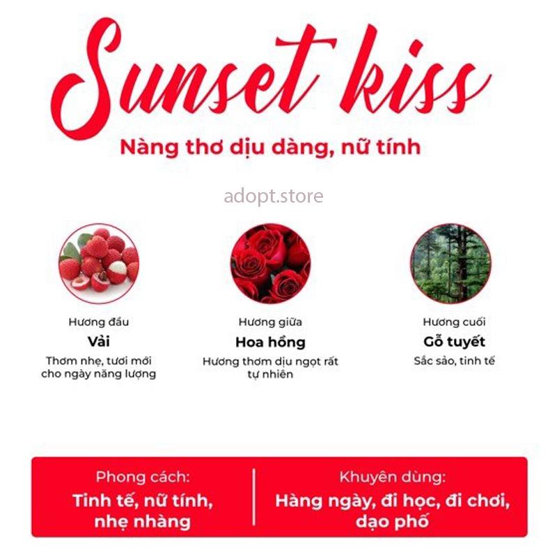 Nước Hoa Nữ 30ml ADOPT' SUNSET KISS Tinh Tế, Nữ Tính, Nhẹ Nhàng, Thơm Lâu