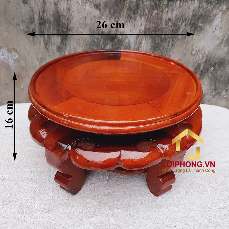 Ghế đôn gỗ tròn bằng gỗ hương đường kính 26 cm cao 16 cm đẹp