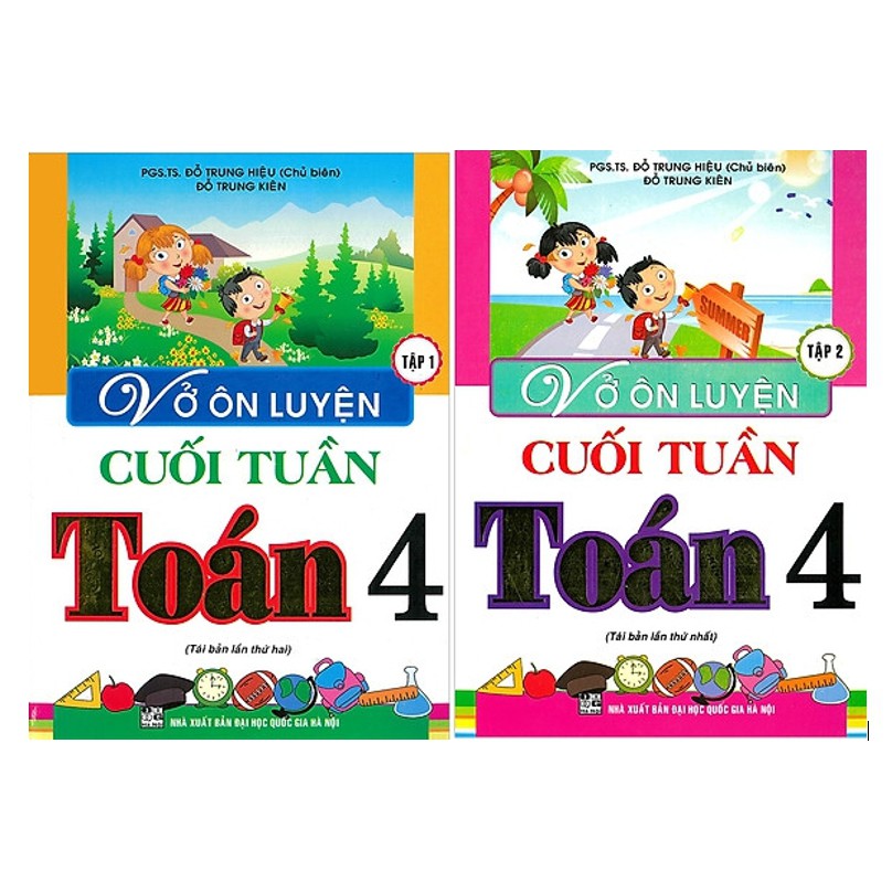 Combo Vở Ôn Luyện Cuối Tuần Toán Lớp 4 Tập 1 + Tập 2
