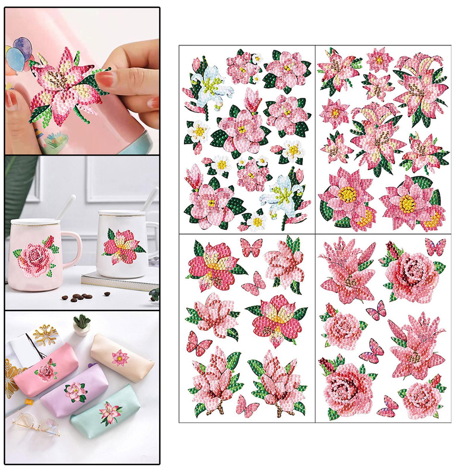 8 Sheet Creative 5D DIY Painting Stickers Set Resin DIY Art Pen Holder Decor Birthday Gift