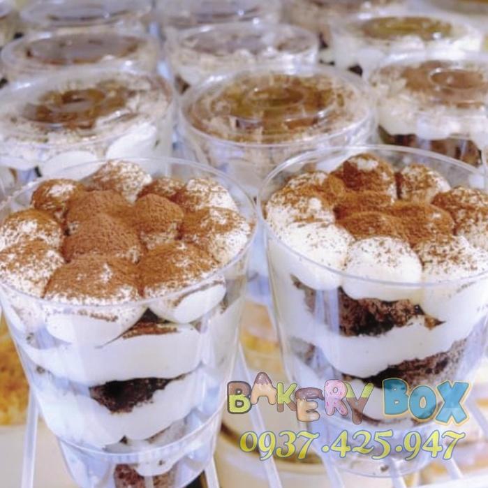 100 Ly Hàng Không Đựng Bánh Lạnh - Tiramisu - Mousse - Panna Cotta - Có Nắp Bằng Xinh Xắn